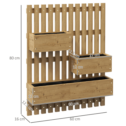 Outsunny Wall - Mounted Wooden Planters with Trellis – Versatile Garden Display - plants - express.com