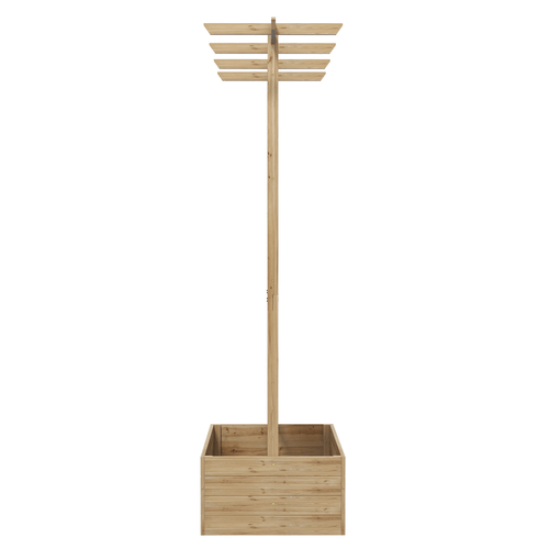 Outsunny Wooden Climbing Planter: Elegant Raised Bed with Trellis & Roof - plants - express.com