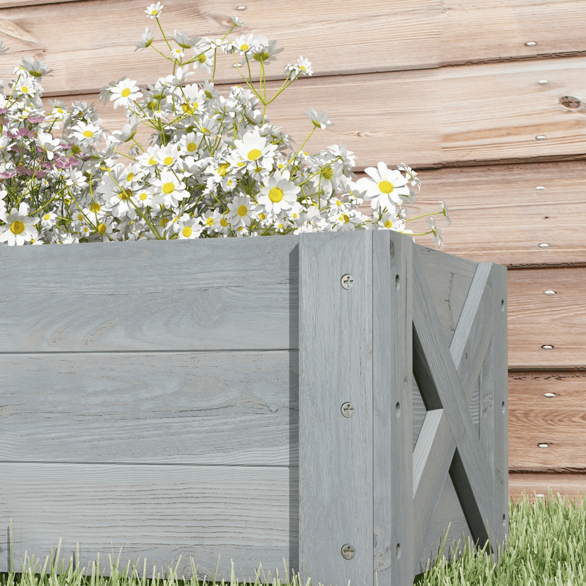 Outsunny Wooden Garden Raised Bed Planter Grow Containers Pot, 100x36.5x36cm - plants - express.com