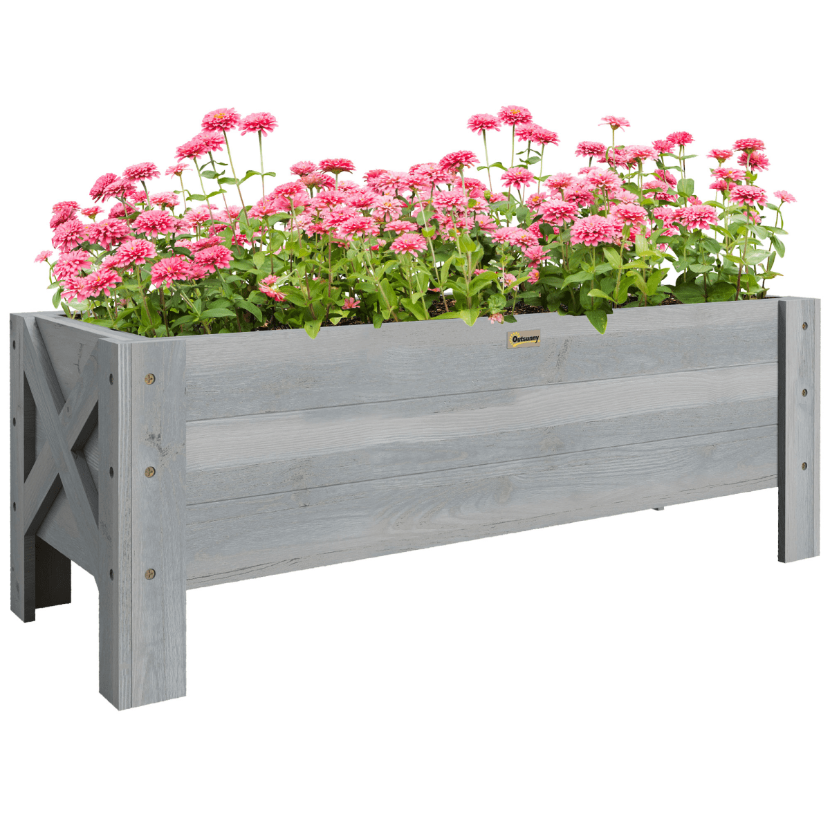 Outsunny Wooden Garden Raised Bed Planter Grow Containers Pot, 100x36.5x36cm - plants - express.com