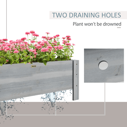 Outsunny Wooden Garden Raised Bed Planter Grow Containers Pot, 100x36.5x36cm - plants - express.com