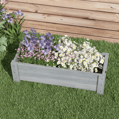 Outsunny Wooden Garden Raised Bed Planter Grow Containers Pot, 100x36.5x36cm - plants - express.com