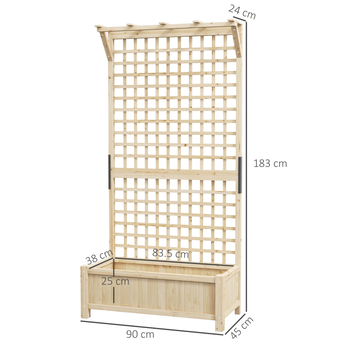 Outsunny Wooden Planter Box with Trellis - Perfect for Climbing Vines! - plants - express.com