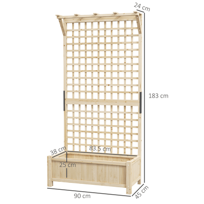Outsunny Wooden Planter Box with Trellis - Perfect for Climbing Vines! - plants - express.com