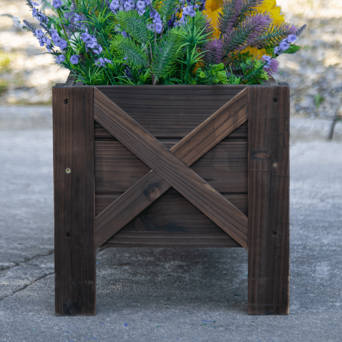 Outsunny Wooden Raised Bed Planter - Outdoor Garden Container 100x36.5x36cm - plants - express.com