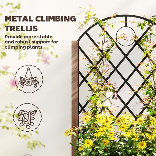 Outsunny Wooden Raised Garden Bed with Mobile Planter & Trellis for Easy Gardening - plants - express.com
