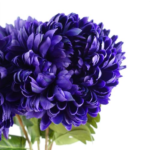 Pack of 6 Extra Large Purple Silk Reflex Chrysanthemums - 75cm Tall - plants - express.com