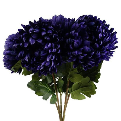 Pack of 6 Extra Large Purple Silk Reflex Chrysanthemums - 75cm Tall - plants - express.com