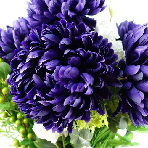Pack of 6 Extra Large Purple Silk Reflex Chrysanthemums - 75cm Tall - plants - express.com