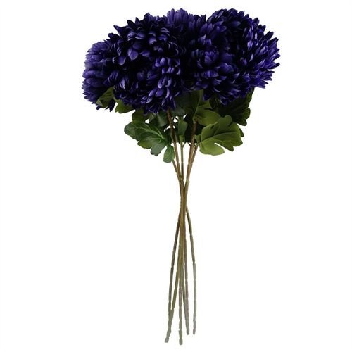 Pack of 6 Extra Large Purple Silk Reflex Chrysanthemums - 75cm Tall - plants - express.com