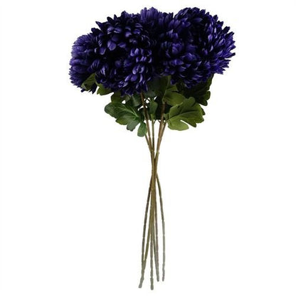 Pack of 6 Extra Large Purple Silk Reflex Chrysanthemums - 75cm Tall - plants - express.com