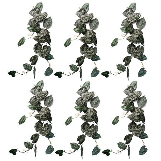 Pack of 6 Realistic 120cm Alocasia Dragon Scale Hanging Plants for Stunning Displays - plants - express.com