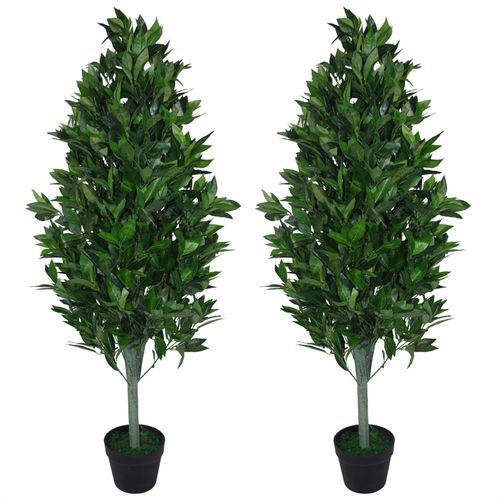 Pair of 120cm (4ft) Artificial Topiary Bay Trees Pyramid Cones - Extra Large - plants - express.com