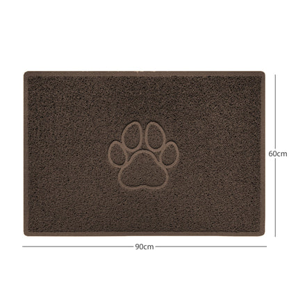 "Paw Print" Embossed Loofah Textured Spaghetti Door Mat - plants - express.com