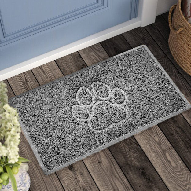 "Paw Print" Embossed Loofah Textured Spaghetti Door Mat - plants - express.com