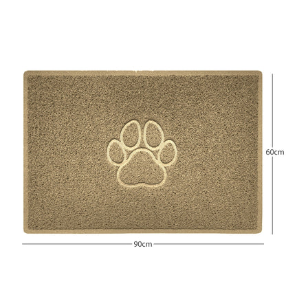"Paw Print" Embossed Loofah Textured Spaghetti Door Mat - plants - express.com