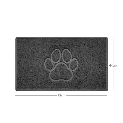 "Paw Print" Embossed Loofah Textured Spaghetti Door Mat - plants - express.com