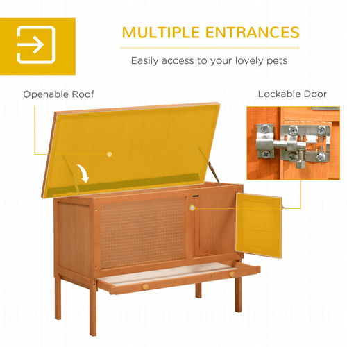 Pawhut Outdoor Wooden Rabbit Hutch & Guinea Pig House - Cozy & Weatherproof! - plants - express.com