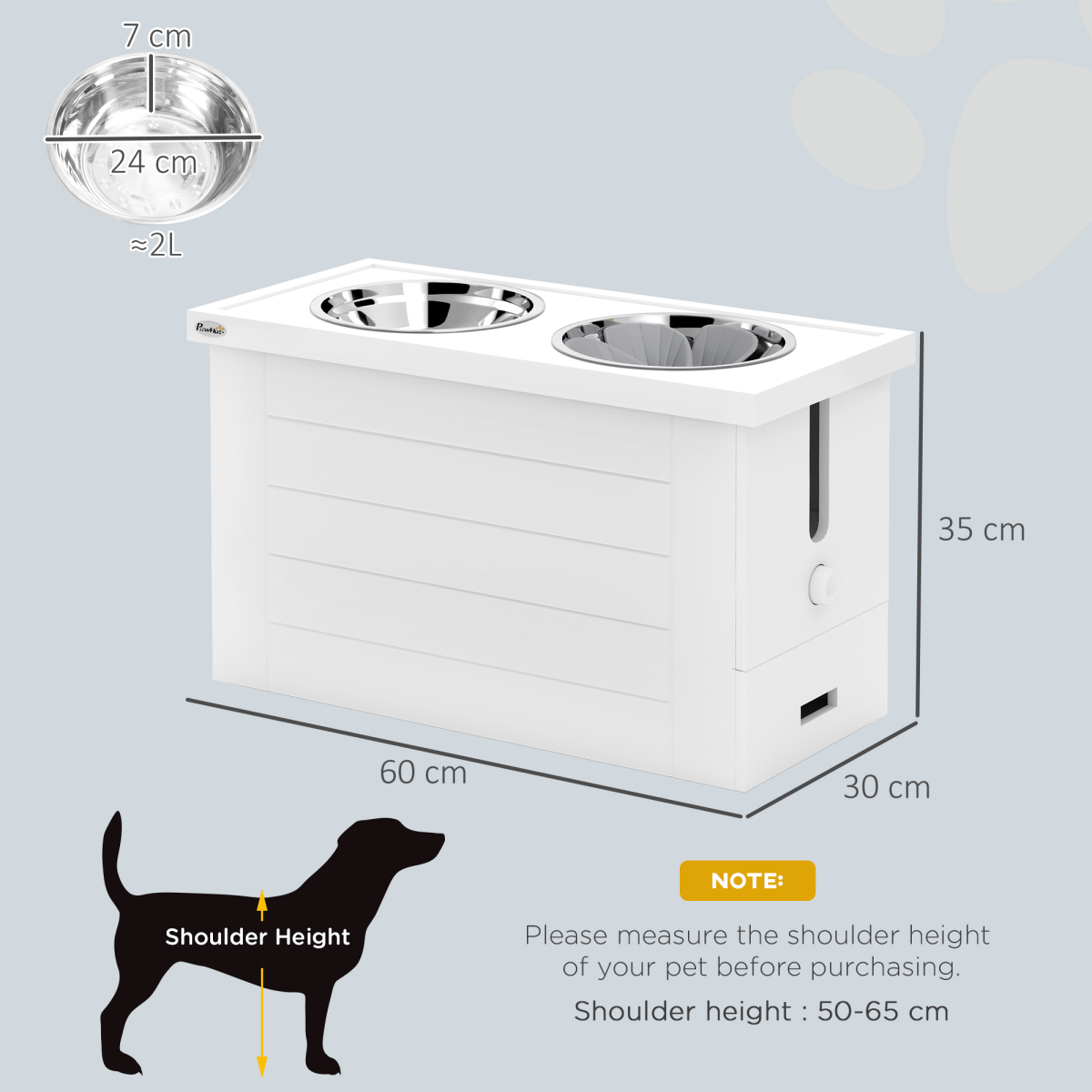 PawHut Raised Dog Bowls with Slow Feeder Mat & Semi - Auto Dispenser Function - plants - express.com