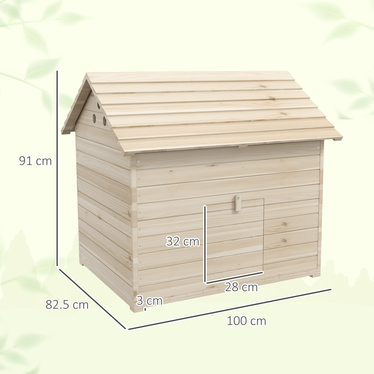 PawHut Wooden Duck House w/ Openable Roof, Raised Base, Air Holes - Natural - plants - express.com