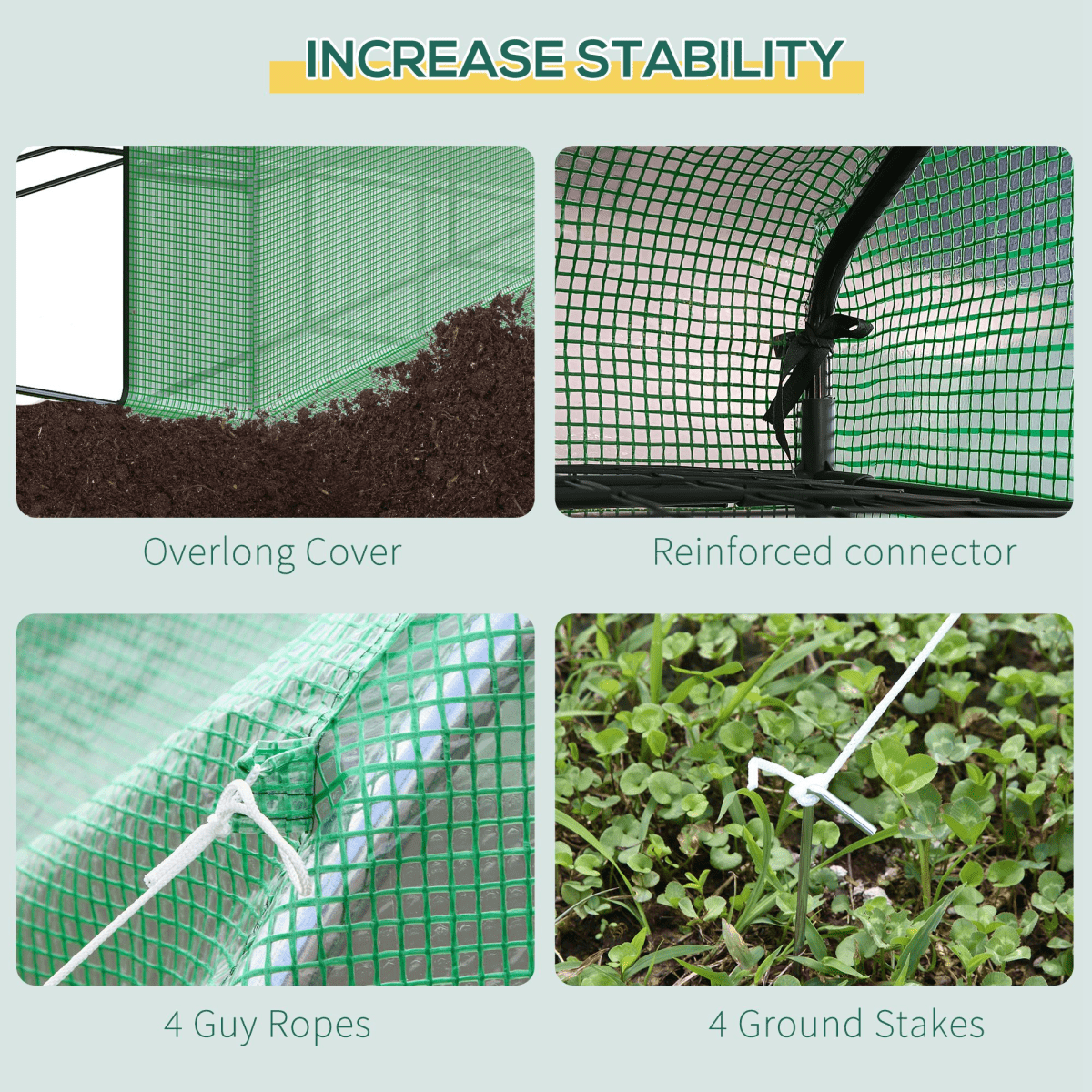 Poly Tunnel Steeple Walk in Greenhouse Removable Cover Shelves 244x180x210cm - plants - express.com