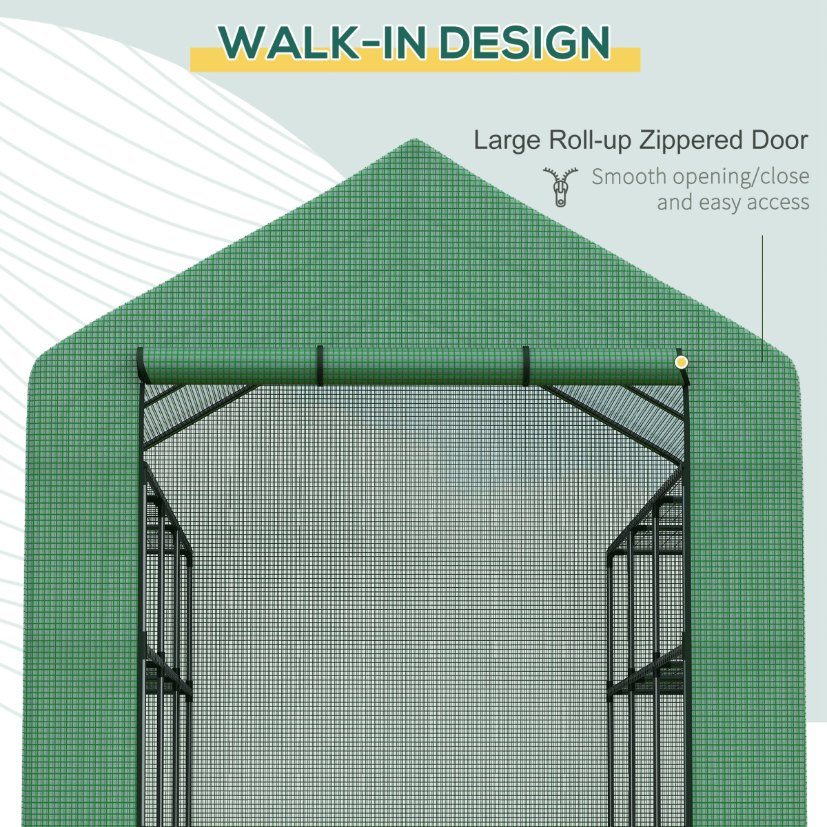 Poly Tunnel Steeple Walk in Greenhouse Removable Cover Shelves 244x180x210cm - plants - express.com