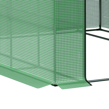 Poly Tunnel Steeple Walk in Greenhouse Removable Cover Shelves 244x180x210cm - plants - express.com