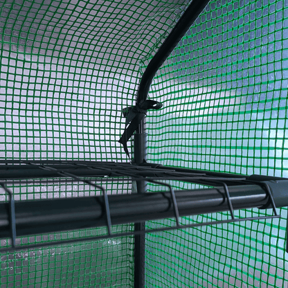 Poly Tunnel Steeple Walk in Greenhouse Removable Cover Shelves 244x180x210cm - plants - express.com