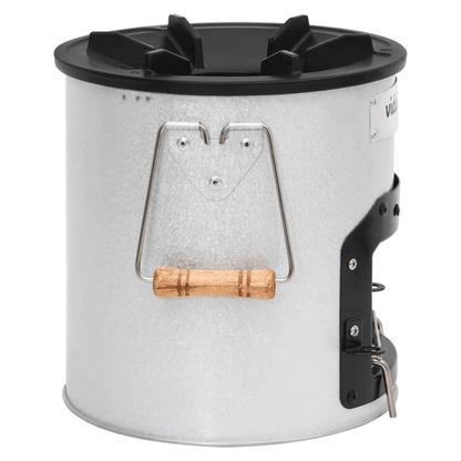 Portable Silver Camping Wood Stove - Durable Galvanised Steel & Cast Iron - plants - express.com