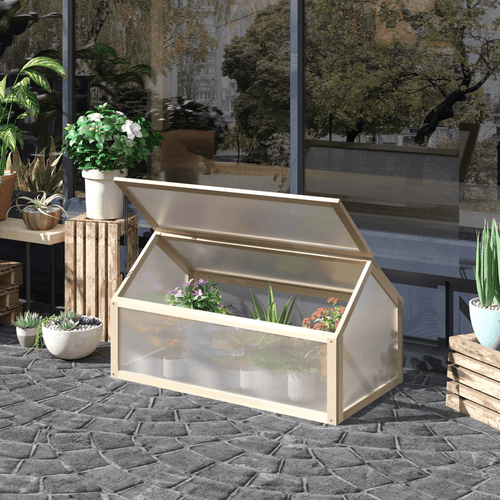 Portable Wooden Cold Frame Greenhouse - Extend Growing Season Effortlessly! - plants - express.com
