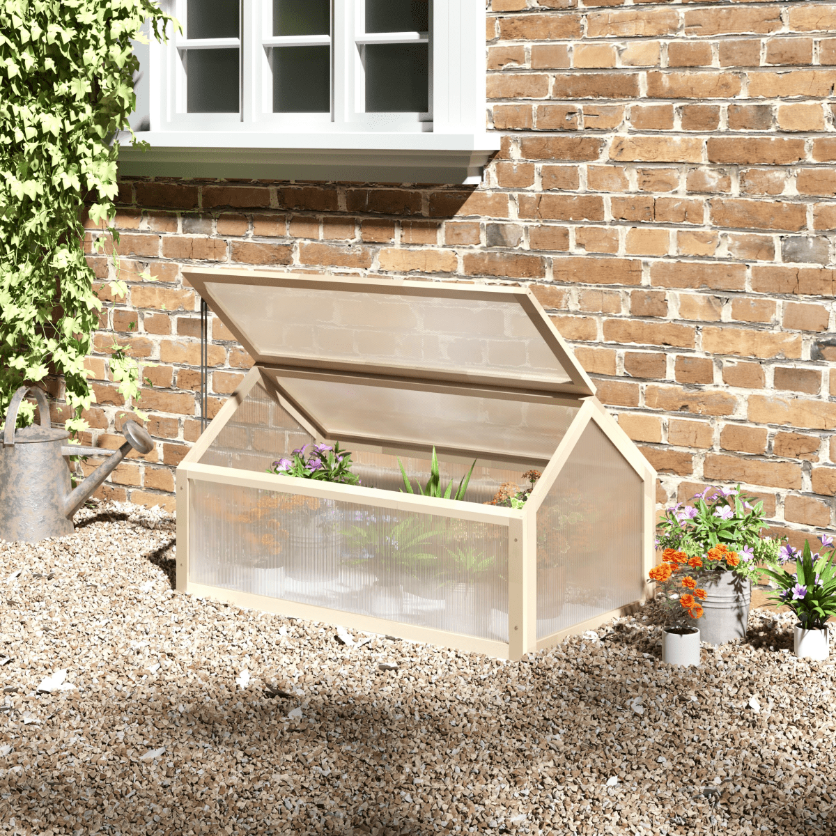 Portable Wooden Cold Frame Greenhouse - Extend Growing Season Effortlessly! - plants - express.com