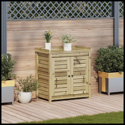 Potting Table with Shelves – Solid Pine Wood, 82.5x50x86.5 cm - plants - express.com