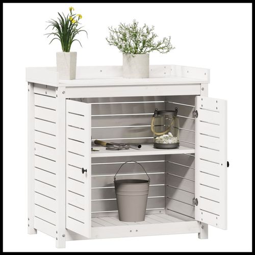 Potting Table with Shelves – Solid Pine Wood, 82.5x50x86.5 cm - plants - express.com