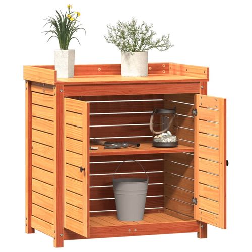 Potting Table with Shelves – Solid Pine Wood, 82.5x50x86.5 cm - plants - express.com