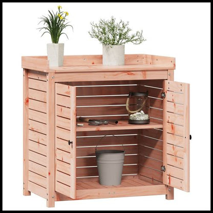 Potting Table with Shelves – Solid Pine Wood, 82.5x50x86.5 cm - plants - express.com