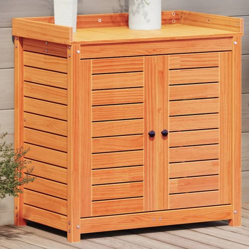 Potting Table with Shelves – Solid Pine Wood, 82.5x50x86.5 cm - plants - express.com