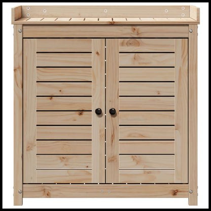 Potting Table with Shelves – Solid Pine Wood, 82.5x50x86.5 cm - plants - express.com