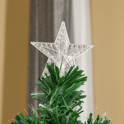 Pre - Lit Fibre Optic Artificial Christmas Tree Tree Topper Multi - Colour 5ft - plants - express.com