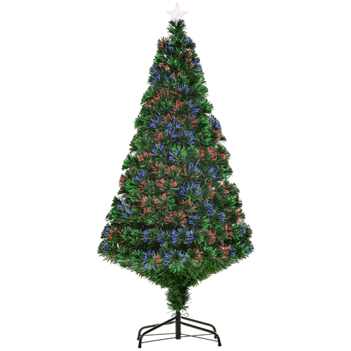 Pre - Lit Fibre Optic Artificial Christmas Tree Tree Topper Multi - Colour 5ft - plants - express.com