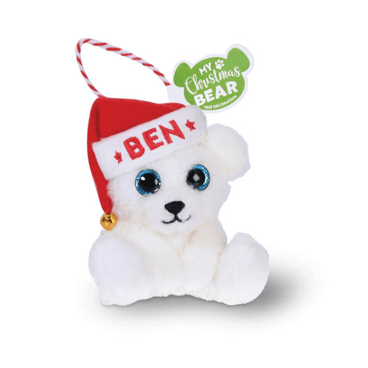 Pre - Personalised Christmas Bear Tree Ornament - Handmade Plush Gift - plants - express.com