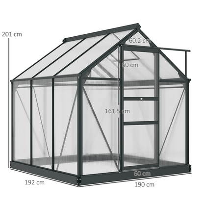 Premium 6x6ft Polycarbonate Walk - In Greenhouse with Aluminum Frame & Sliding Door - plants - express.com