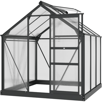 Premium 6x6ft Polycarbonate Walk - In Greenhouse with Aluminum Frame & Sliding Door - plants - express.com