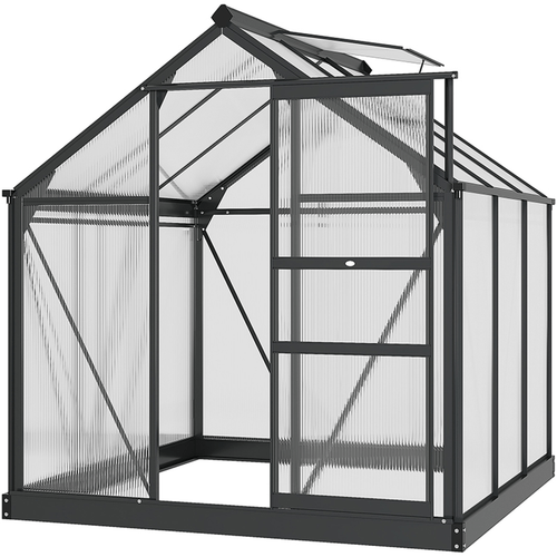 Premium 6x6ft Polycarbonate Walk - In Greenhouse with Aluminum Frame & Sliding Door - plants - express.com