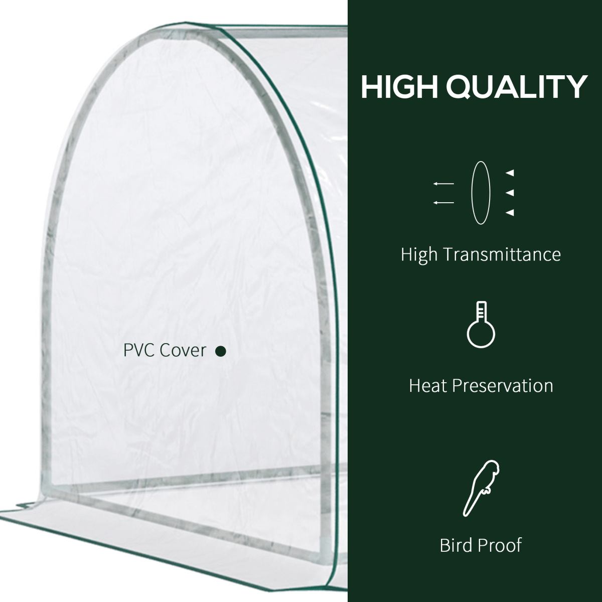 PVC Greenhouse Tunnel Steel Frame Transparent 250x100x80cm - plants - express.com