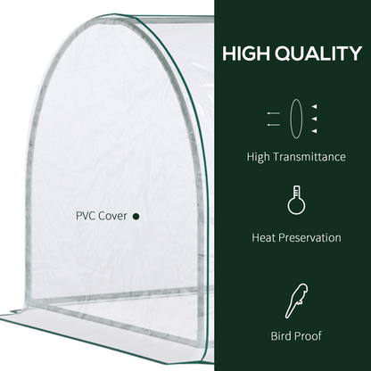 PVC Greenhouse Tunnel Steel Frame Transparent 250x100x80cm - plants - express.com