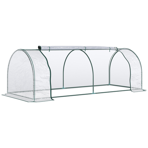 PVC Greenhouse Tunnel Steel Frame Transparent 250x100x80cm - plants - express.com