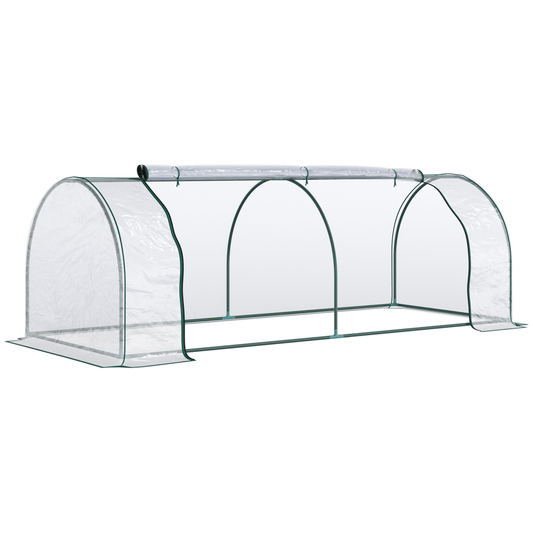 PVC Greenhouse Tunnel Steel Frame Transparent 250x100x80cm - plants - express.com