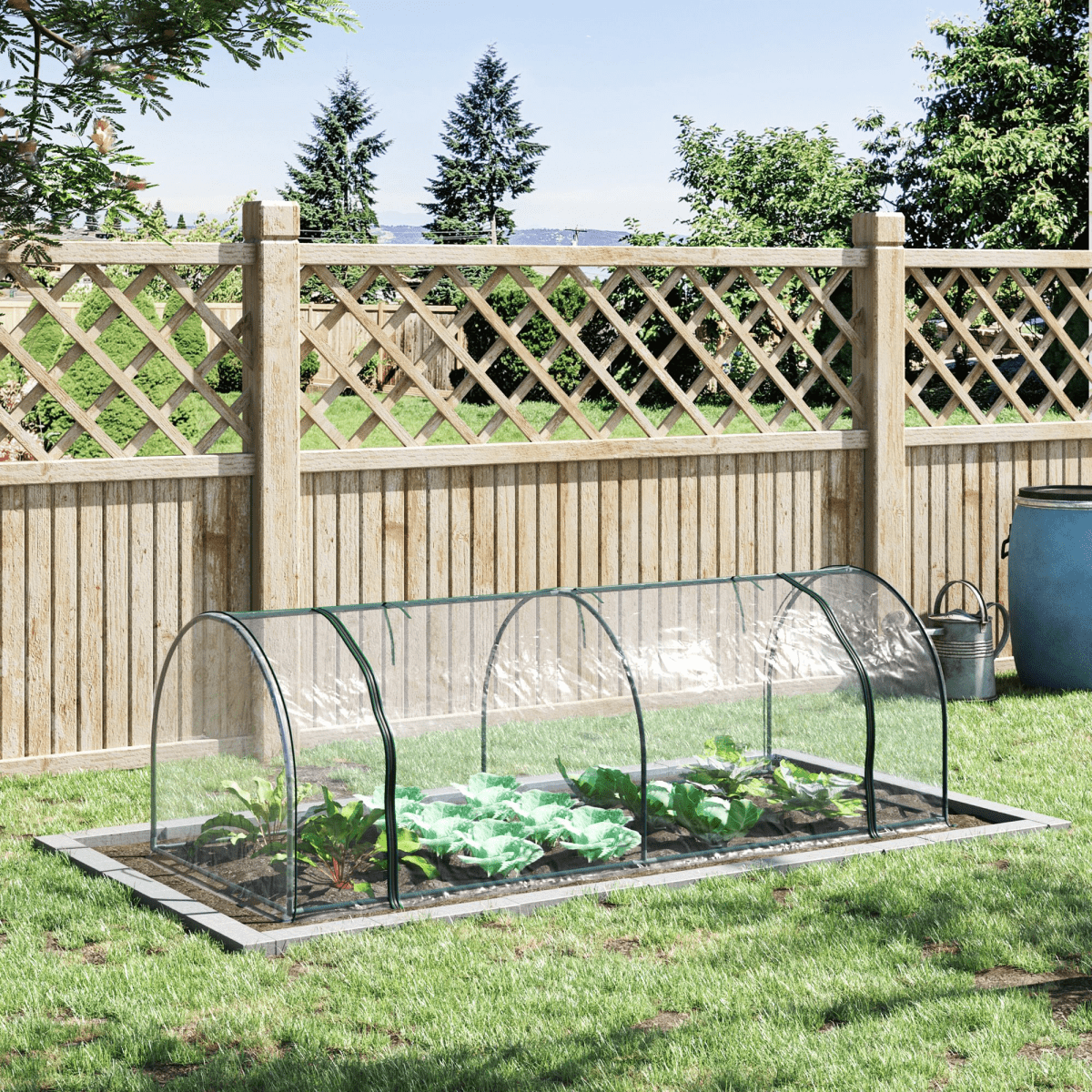 PVC Greenhouse Tunnel Steel Frame Transparent 250x100x80cm - plants - express.com