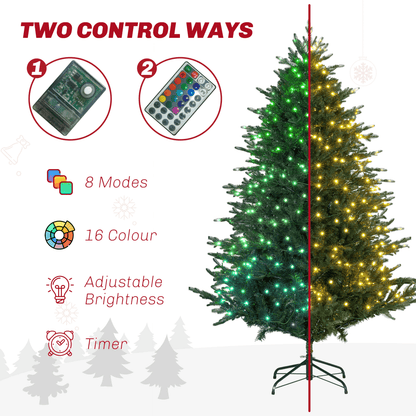 Radiant RGB Prelit 1.8m HOMCOM Artificial Christmas Tree for Festive Cheer - plants - express.com