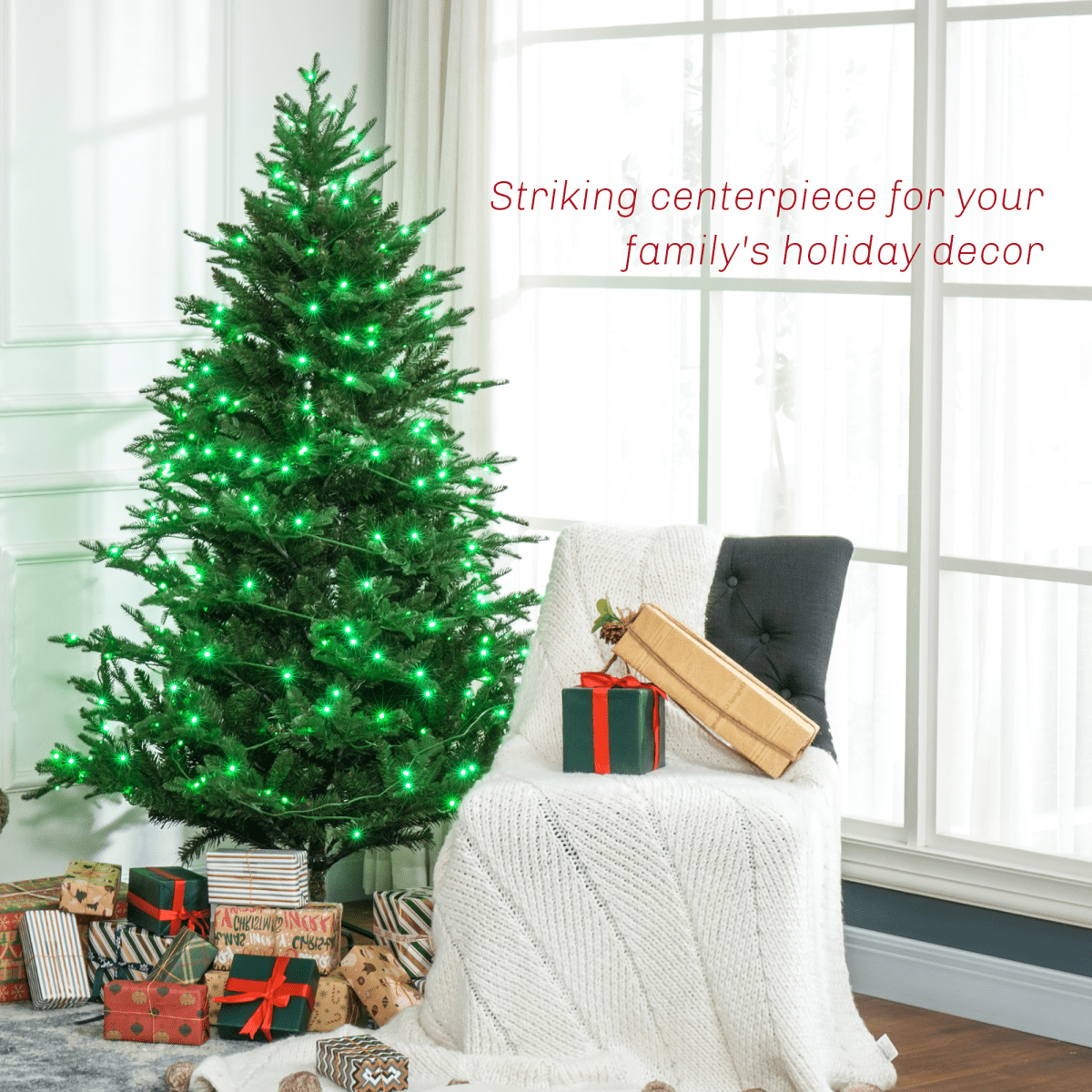 Radiant RGB Prelit 1.8m HOMCOM Artificial Christmas Tree for Festive Cheer - plants - express.com